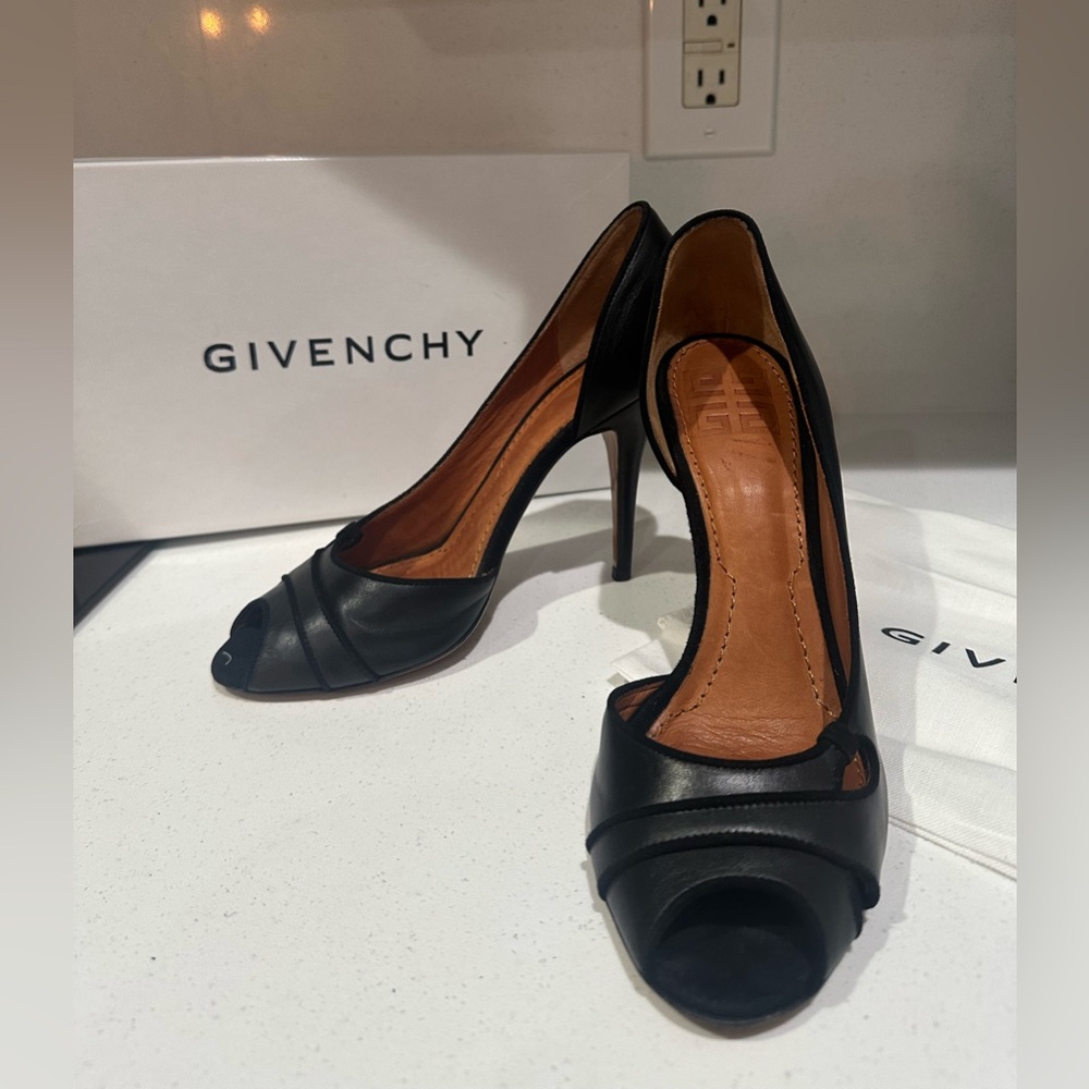 Givenchy Black Peep-Toe Heels